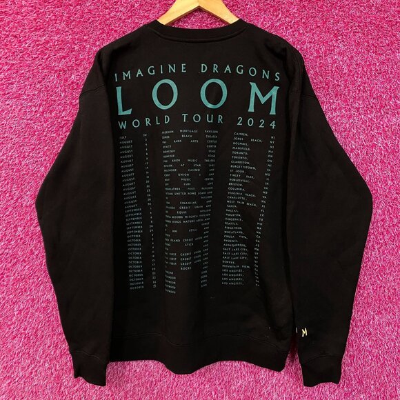 Imagine Dragons Loom World Tour 2024 Crewneck Sweatshirt Large - Picture 4 of 5